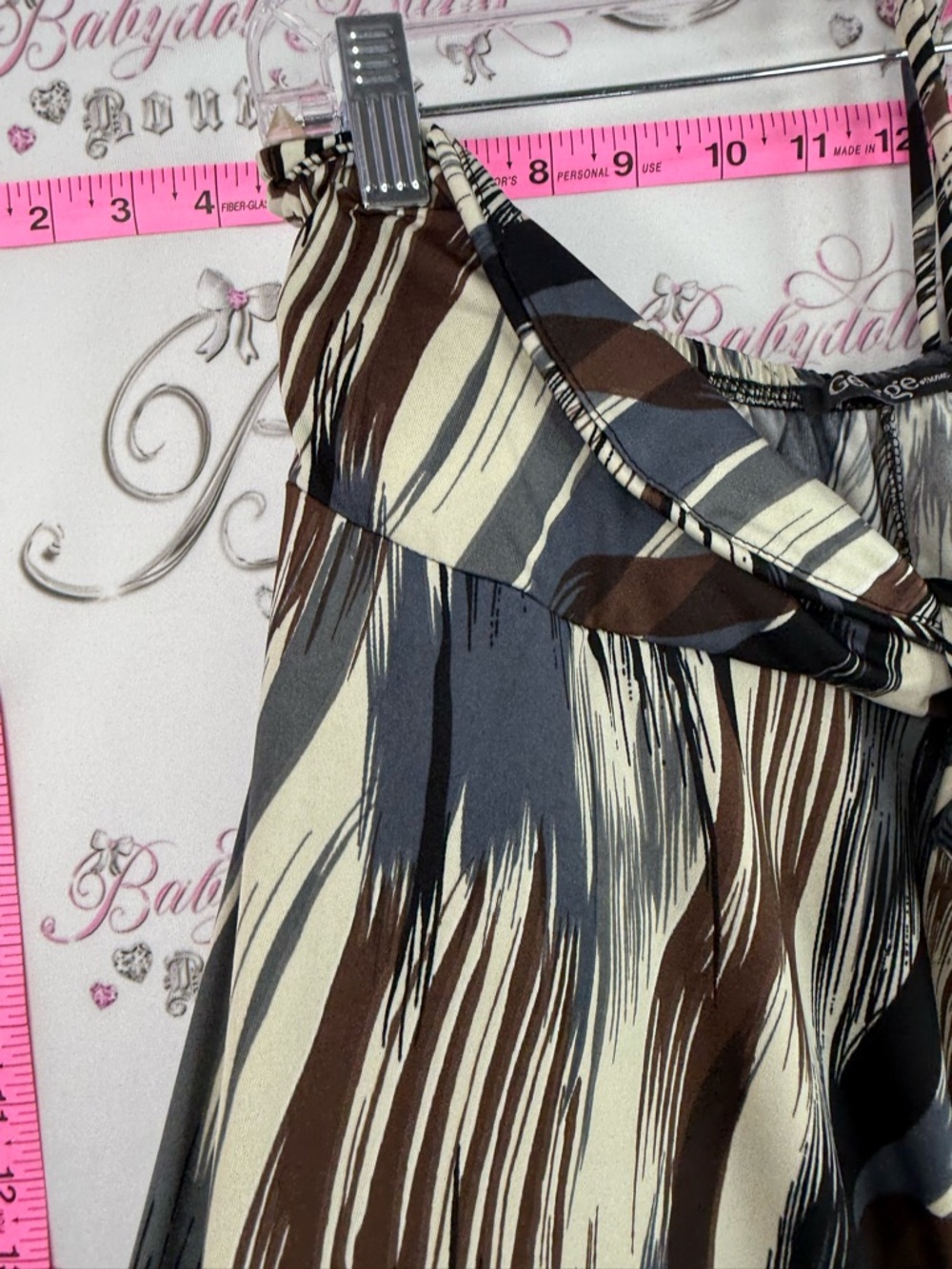 George dress jewels halter Maxi Dress in Black, Cream & Brown Brushstroke Print - Picture 7 of 9